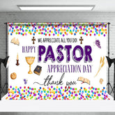 Lofaris Colorful Thank You Pastor Appreciation Day Backdrop